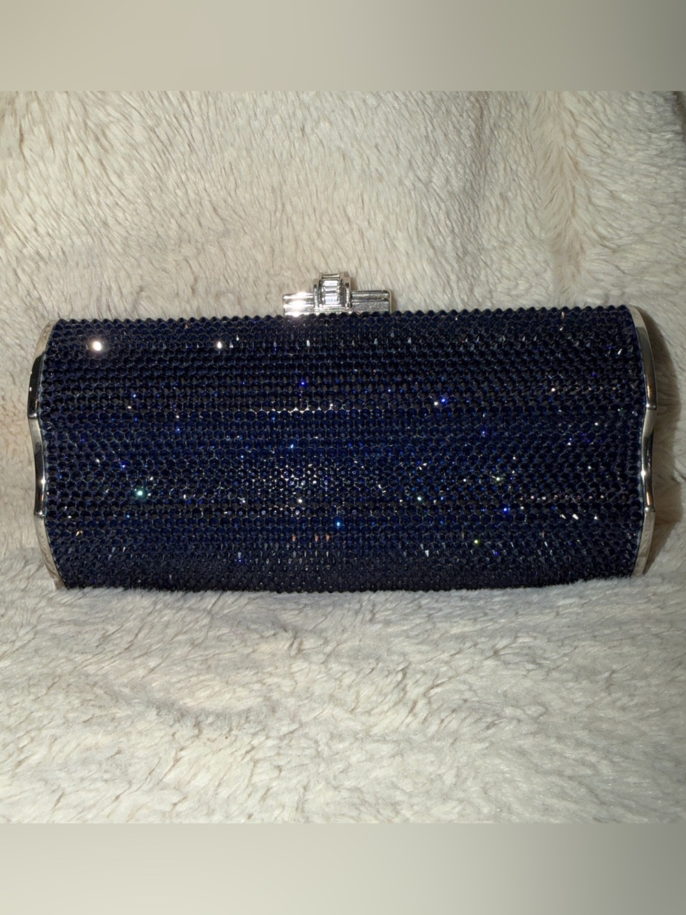 Judith lieber crystal clutch blue handbag evening bag brand new with tags